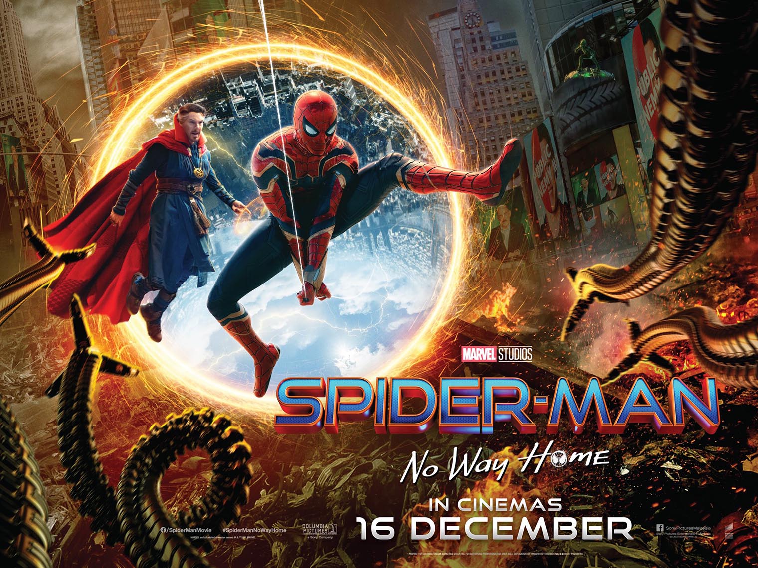 【衝撃】劇場がスパイダーマン:ノー・ウェイ・ホームの新画像を公開 / 映画館向けポスターか